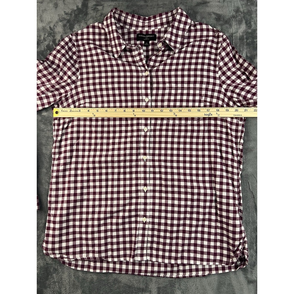 Banana Republic Shirt Mens XL Flannel Huckleberry Gingham Plaid Long Sleeve
